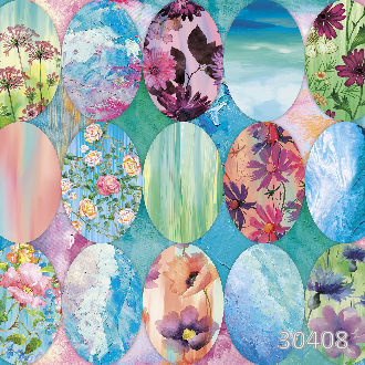 Овальный пэчворк с цветами