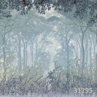 Glade of fireflies blue